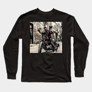 Harley Rider Cool Biker Gift Design Long Sleeve T-Shirt